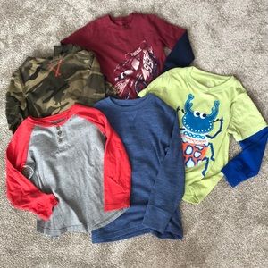 Boys size 4/5 long sleeve shirts 🐸🦊💙